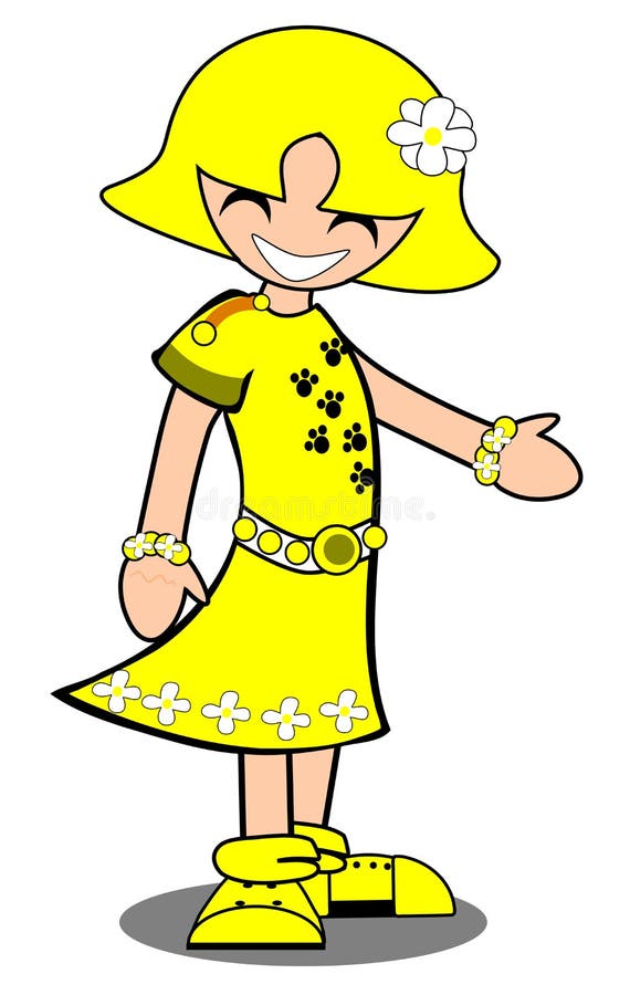 Yellow girl stock image. Image of drawing, hair, illustration 25440349