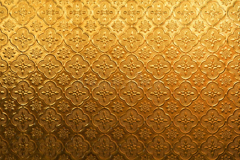 Yellow gold Flower vintage glass for abstract texture and background stock images
