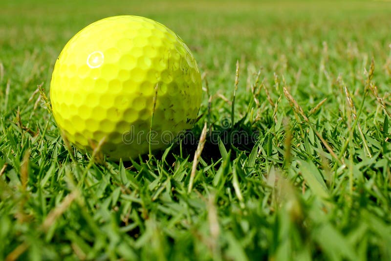 Yellow golf ball stock image. Image of play, round, yellow 14569793