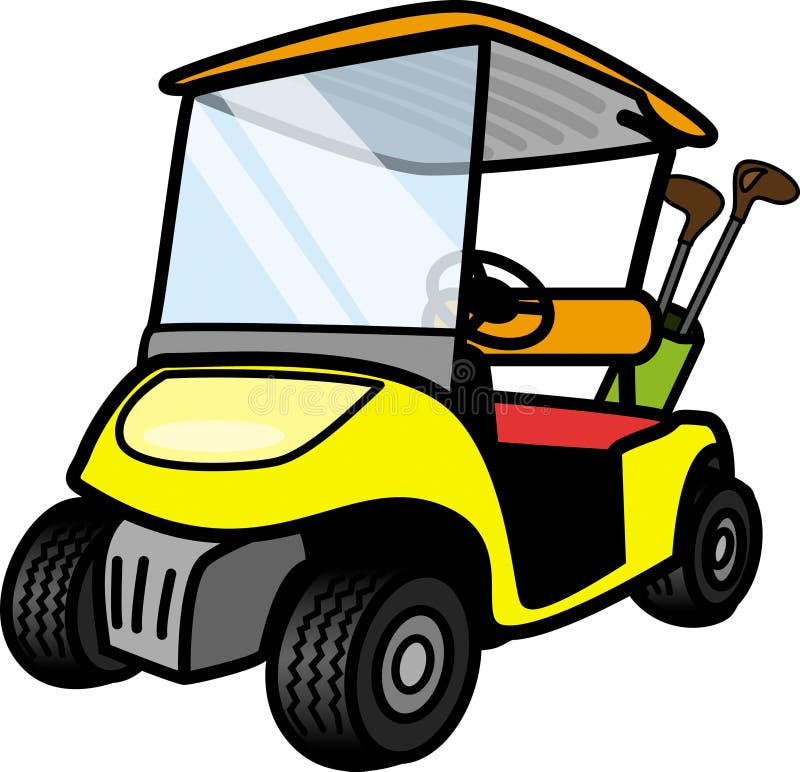 Download Yellow golf cart stock vector. Illustration of ...