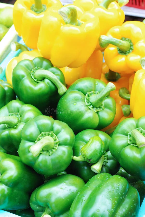 Yellow and Green Bell Peppers Stock Photo Image of green, diet 33207436