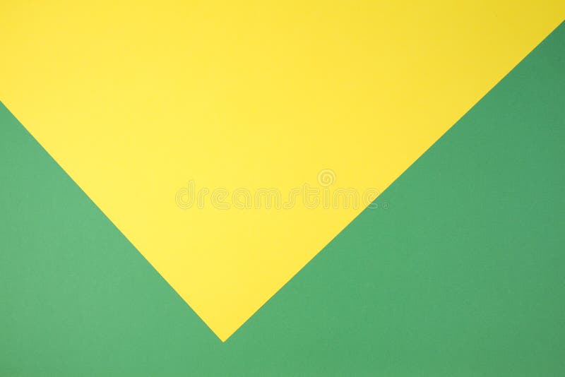 Yellow and Green Color Papers Geometry Flat Composition Background