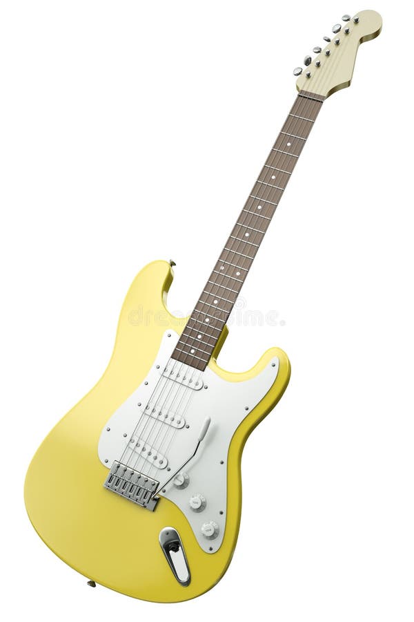 Yellow guitar stock illustration. Illustration of music 34521142