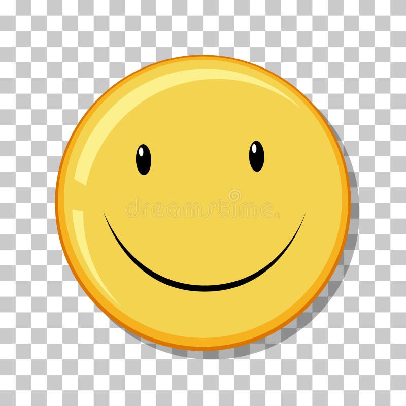 Yellow Happy Face With Smile Icon Isolated On Transparent Background