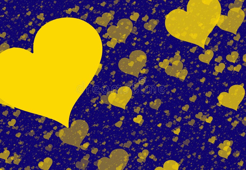 Yellow Hearts Background Wallpaper Stock Illustration Illustration of