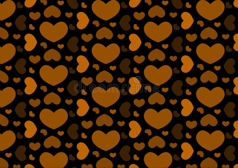 Yellow Hearts Shaped Pattern Background Wallpaper Stock Illustration