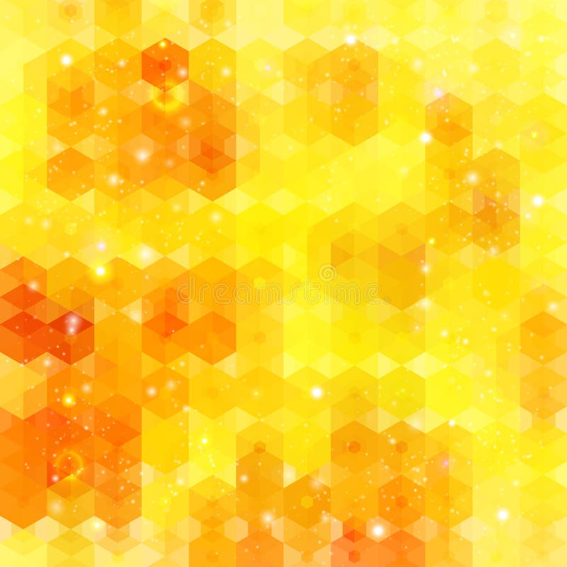 Yellow hexagon background. stock illustration