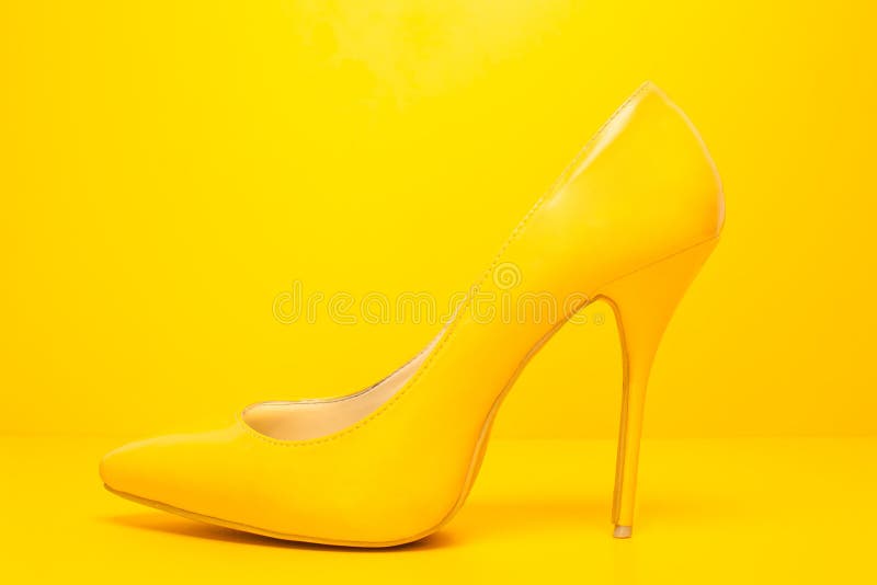 Yellow high heels shoes stock photo. Image of pump, horizontal 40332398