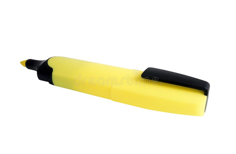 Yellow highlighter stock image. Image of closeup, paint 59224599