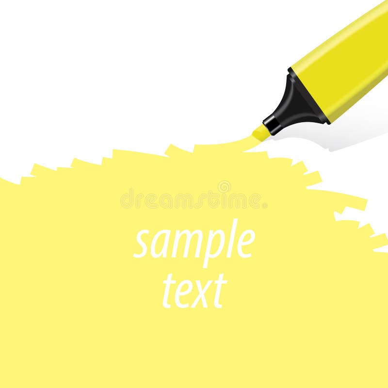Yellow highlighter vector. stock vector. Illustration of office 50299879
