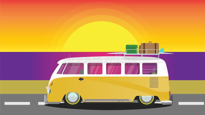 yellow hippie van