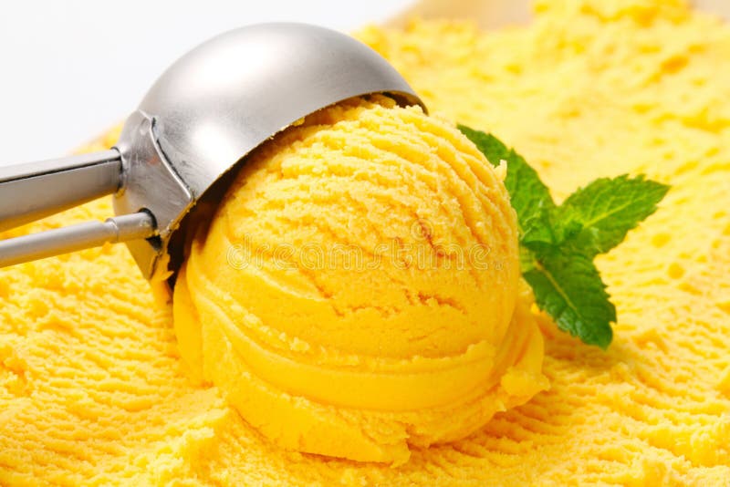 Yellow ice cream stock photo. Image of scoop, cream, ball 28379640