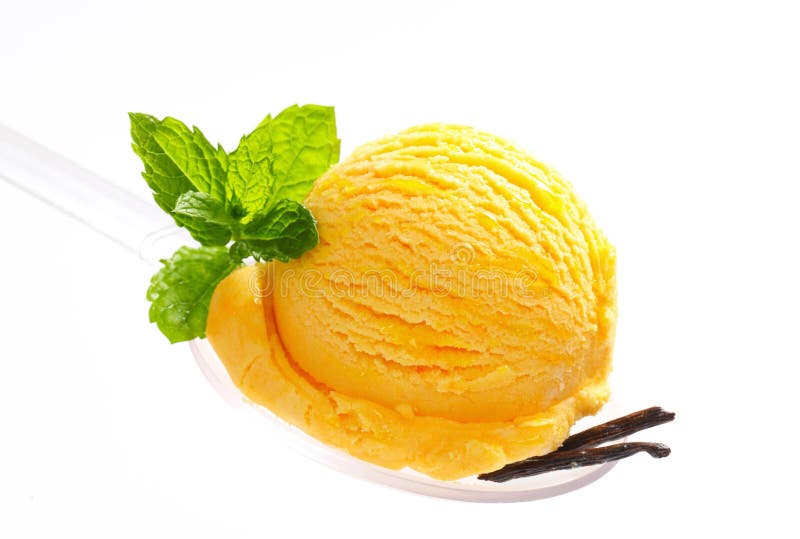 Yellow ice cream stock photo. Image of sweet, beans, sorbet 39786938