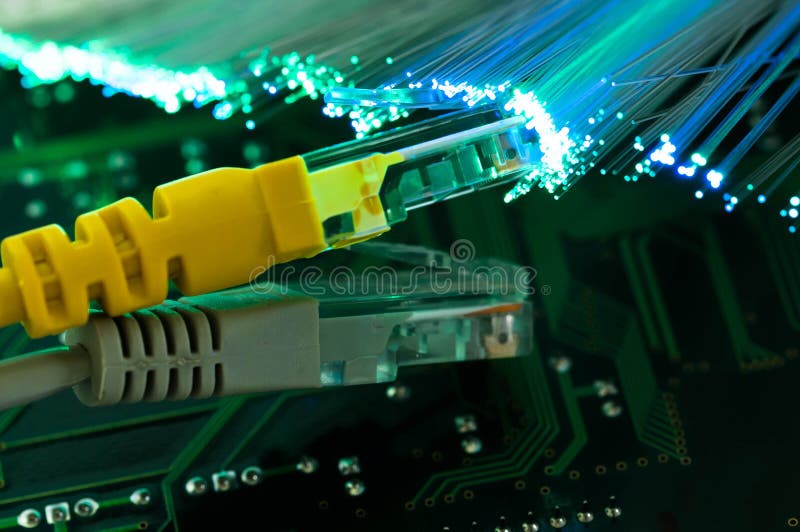 Yellow internet switch , grey switch close up macro stock photos Yellow internet switch , grey switch close up macro stock photos