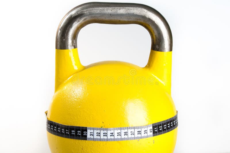 Yellow Kettlebell stock image. Image of inches, fitness 11629453