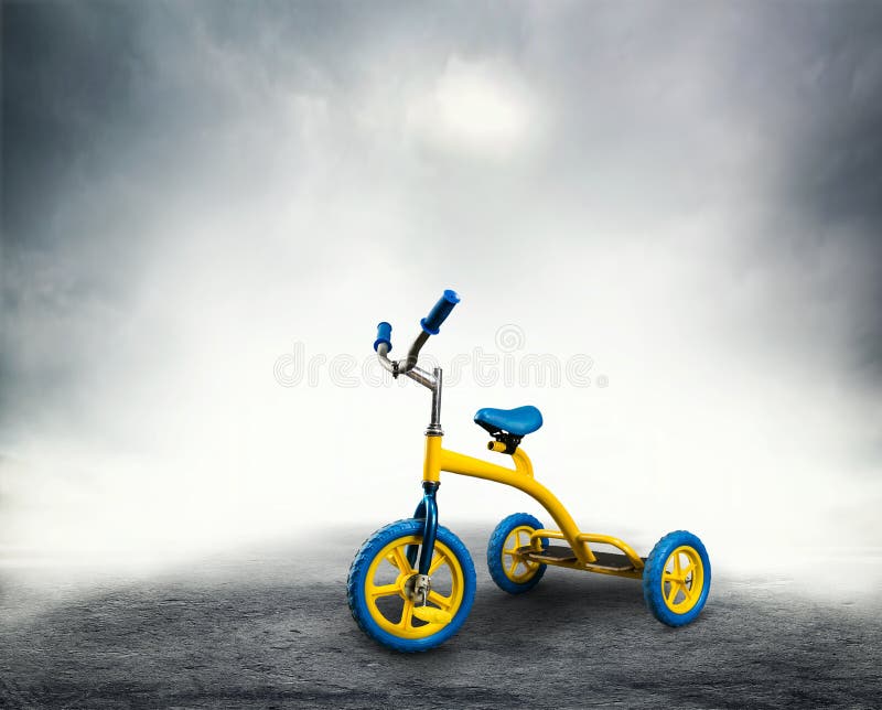 yellow childrens bike
