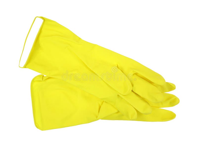 Yellow Latex Glove with Scrubbing Brush Stock Image Image of maid