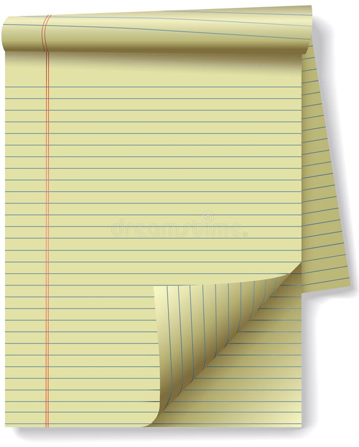 Yellow Legal Pad Corner Paper Page Curl Stock Images Image 4462814