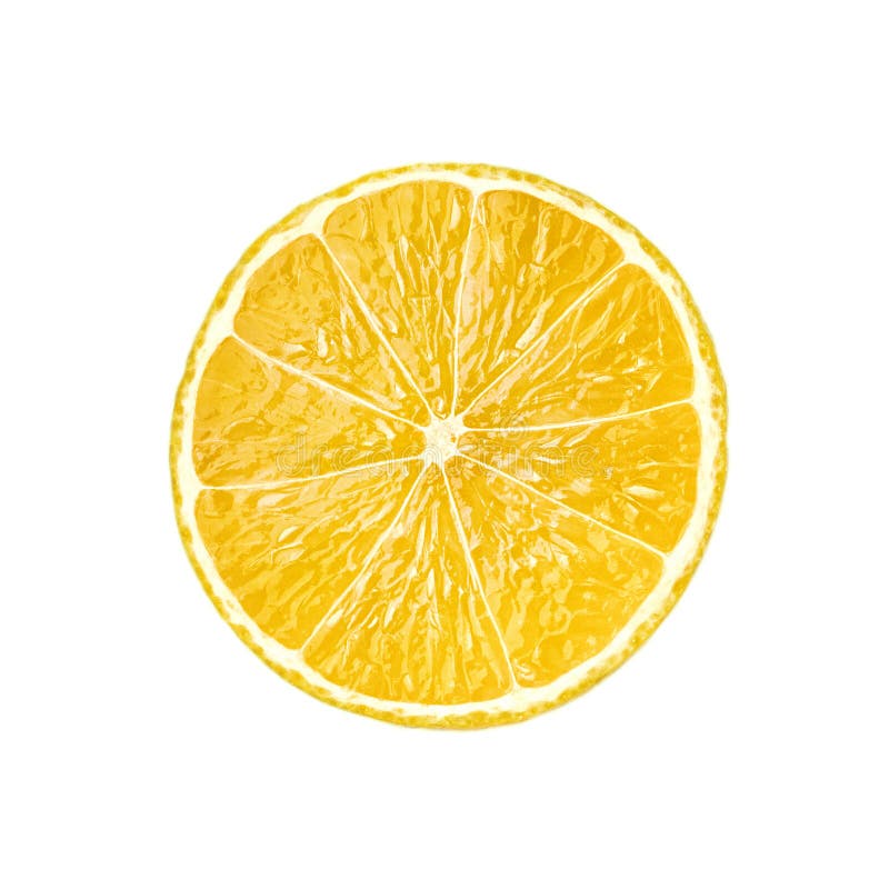 Lemon fruit slice isolated on white background