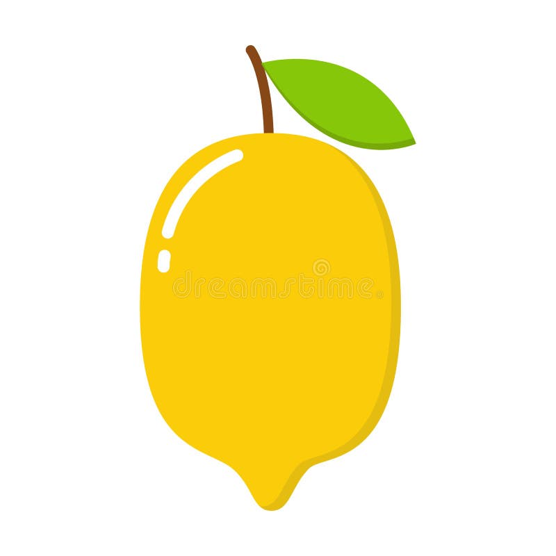 Yellow Lemon Vector Icon Illustration Isolated on White Background ...