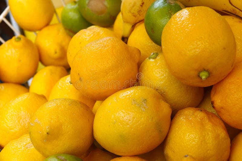 Yellow Lemons and Green Limes in a Basket Stock Image Image of fruit, culinary 95802705
