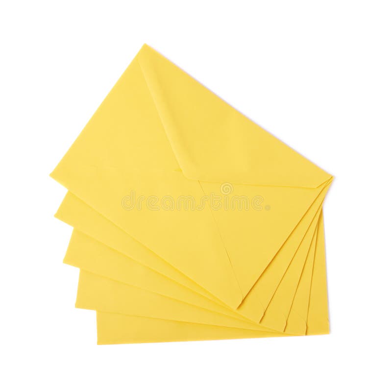 Yellow Letter Envelope Isolated Stock Photo Image of communication