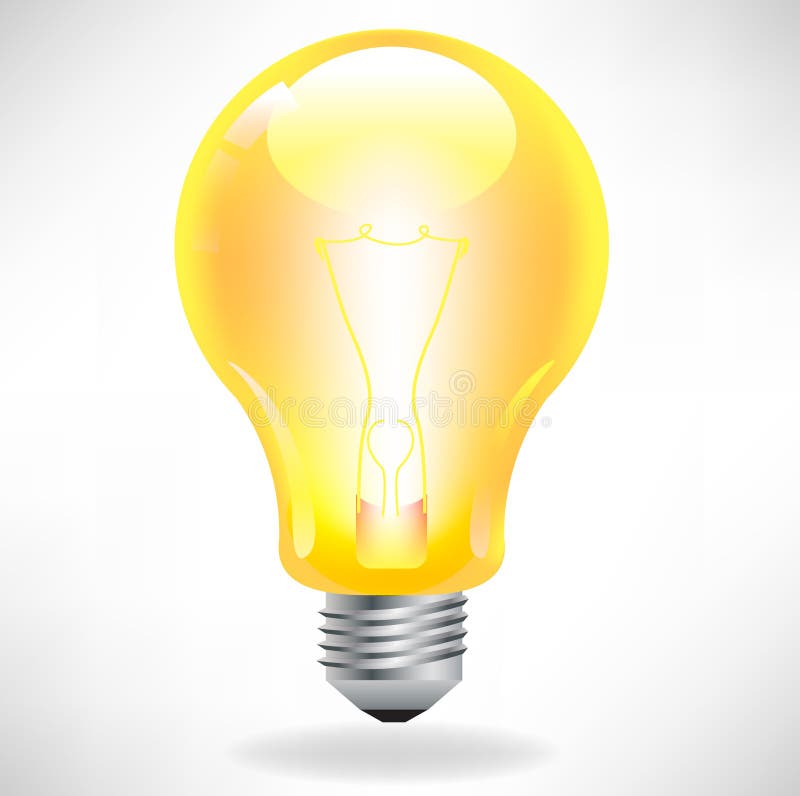 Yellow light bulb vector illustration