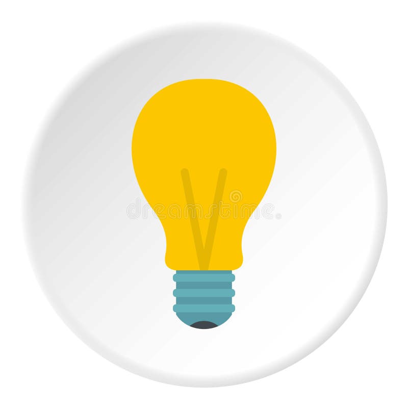 Yellow Light Bulb Icon Circle Stock Vector Illustration of