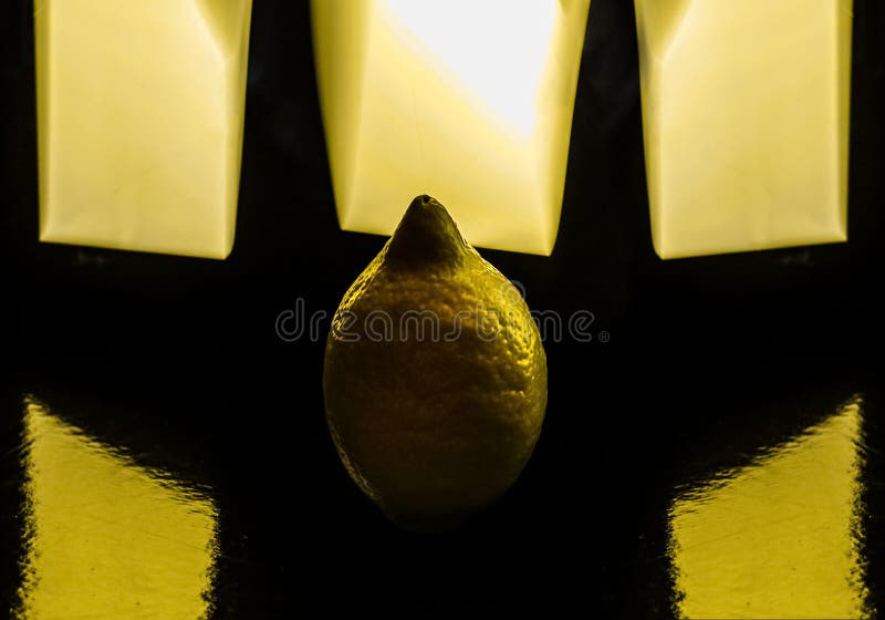 Yellow light Lemon stock image. Image of light, contrast 91102759
