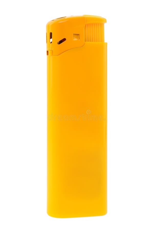 Yellow Lighter Isolated on White Background Stock Photo Image of