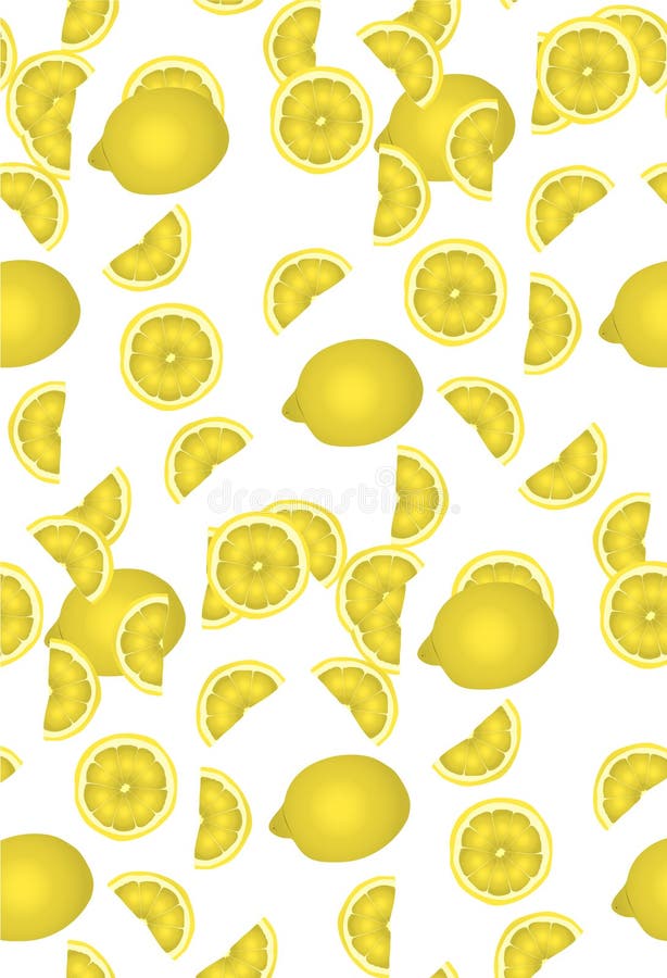 Yellow Lime Seamless Pattern Stock Vector Illustration of fresh
