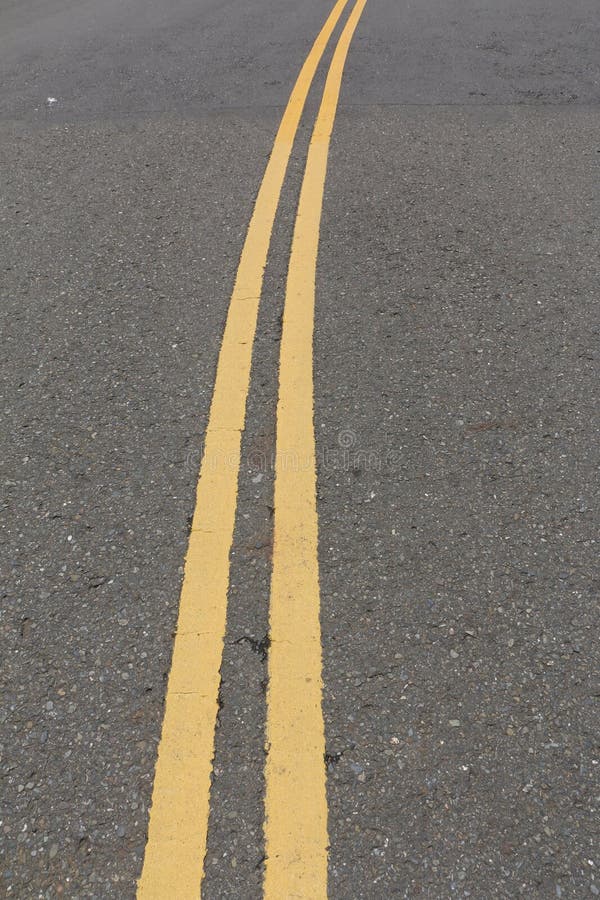 Yellow Line on Asphalt Road Stock Image - Image of black, empty: 53895591