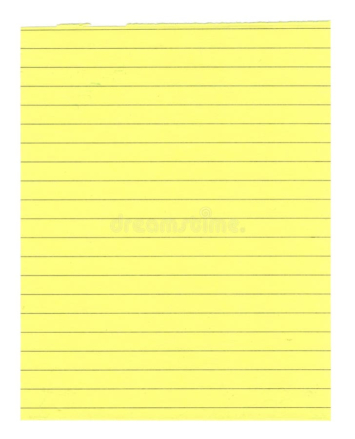 Yellow Lined Paper Isolated Stock Image - Image of piece, sheet: 11355565