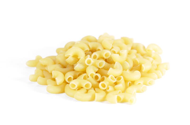 Yellow macaroni isolated stock photo