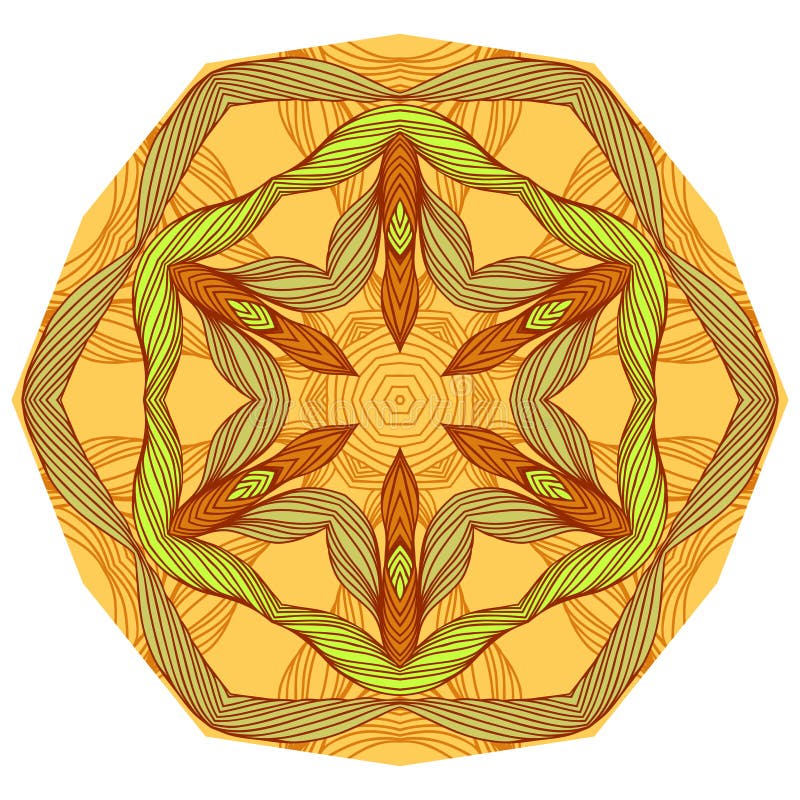 Yellow mandala vector illustration