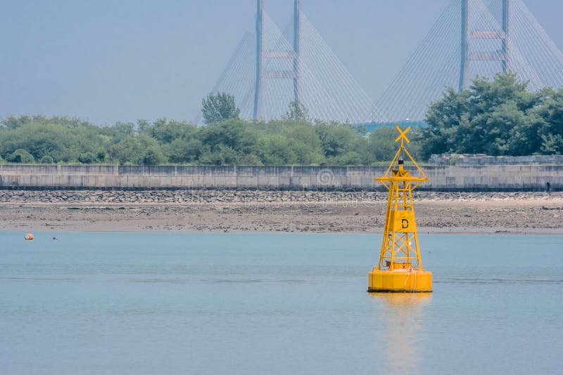 Yellow Marker Buoy in Harbor at Low Tide Stock Photo Image of harbor
