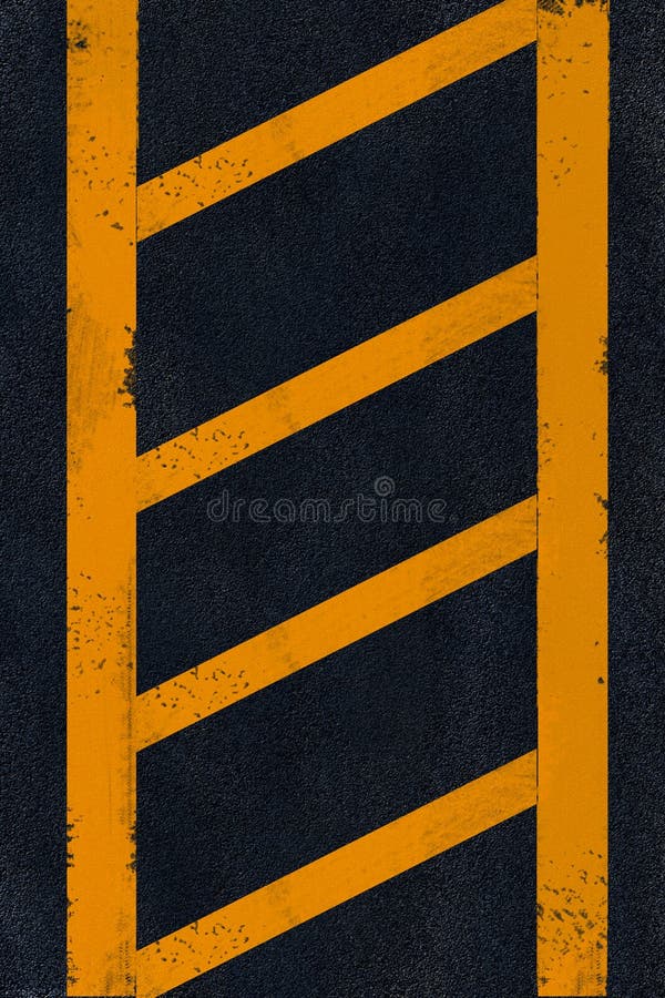 Yellow marking on black asphalt