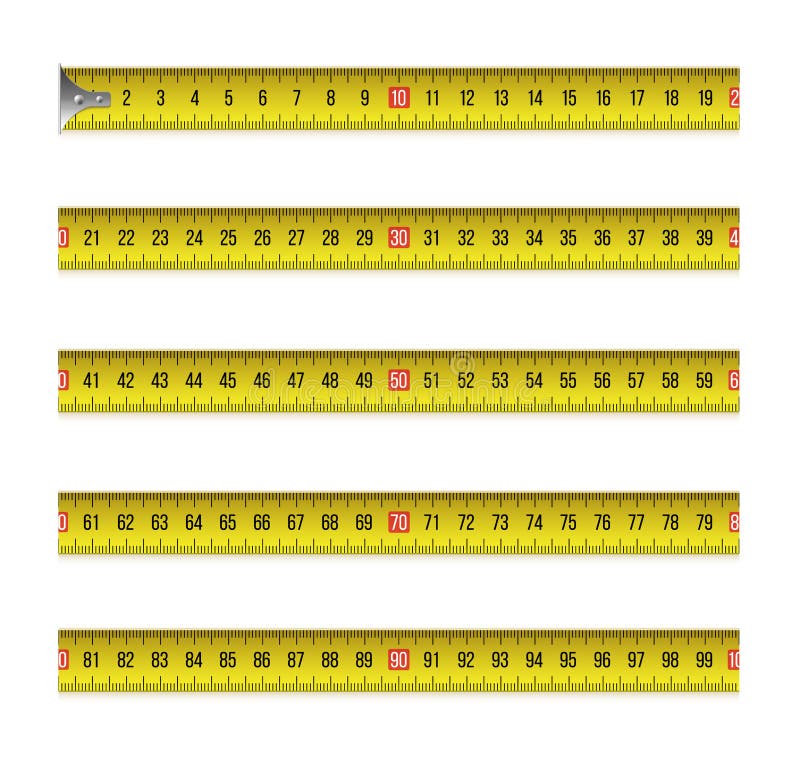 Yellow measure tape centimeter and inch Royalty Free Vector