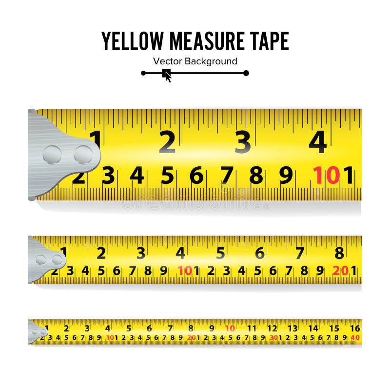 Yellow measure tape centimeter and inch Royalty Free Vector