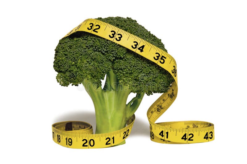 Measuring tape on broccoli