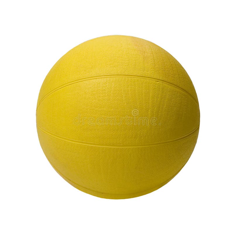 Yellow Medicine Ball Isolated. Stock Image Image of exercise, work