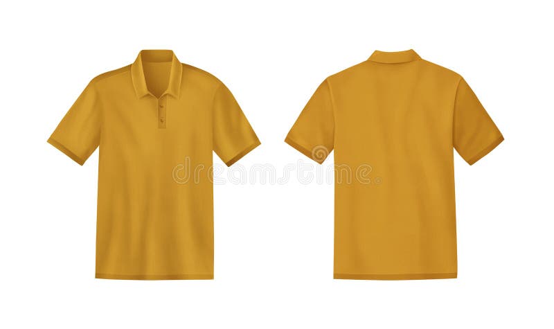 Yellow Mens T-shirt with Short Sleeves. Front, Back, Side View Stock ...