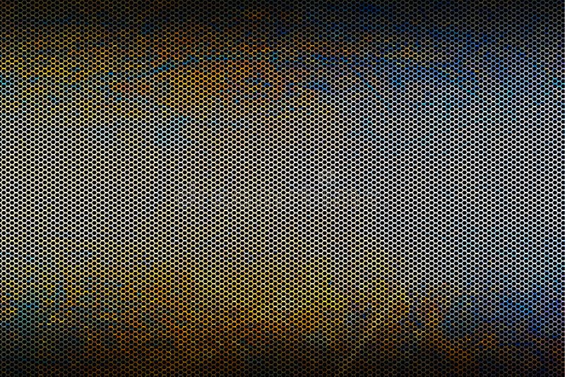 Yellow Metallic Mesh Background Texture Stock Illustration