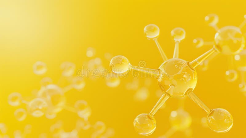 Yellow Molecular Structure Abstract Background Scientific Educational Use royalty free illustration
