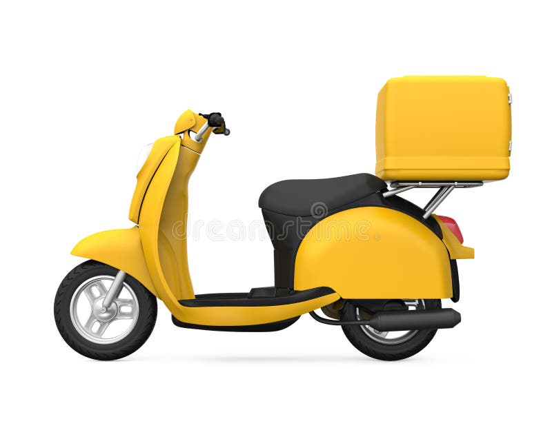 Download Yellow Motorcycle Delivery Box Stock Illustration Illustration Of Riding Courier 63246329