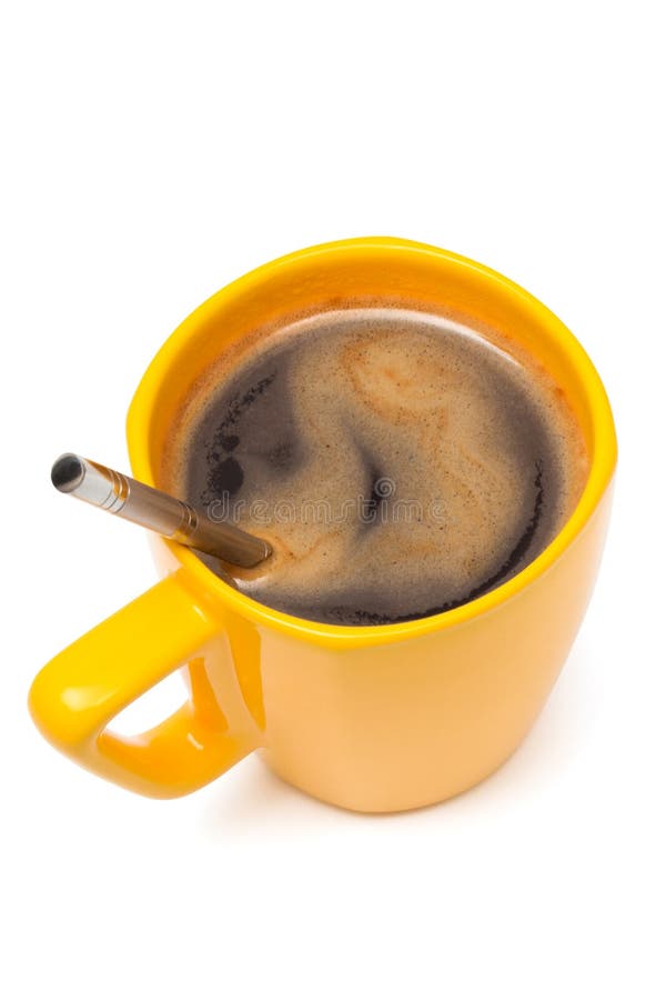Yellow mug from coffee stock photo. Image of vertical 7888608