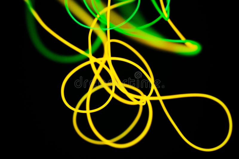 Yellow Neon and Green Neon Abstract. Stock Photo Image of fluorescent, lines 145539412