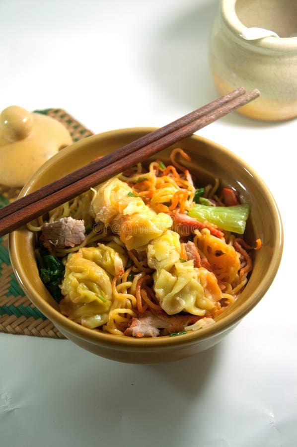 Yellow Noodles with Roasted Pork Stock Photo Image of food, roasted