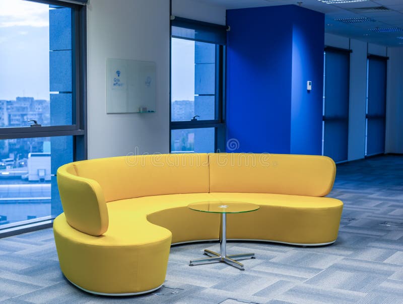 Yellow office sofa stock image. Image of yellow, couch 39893919