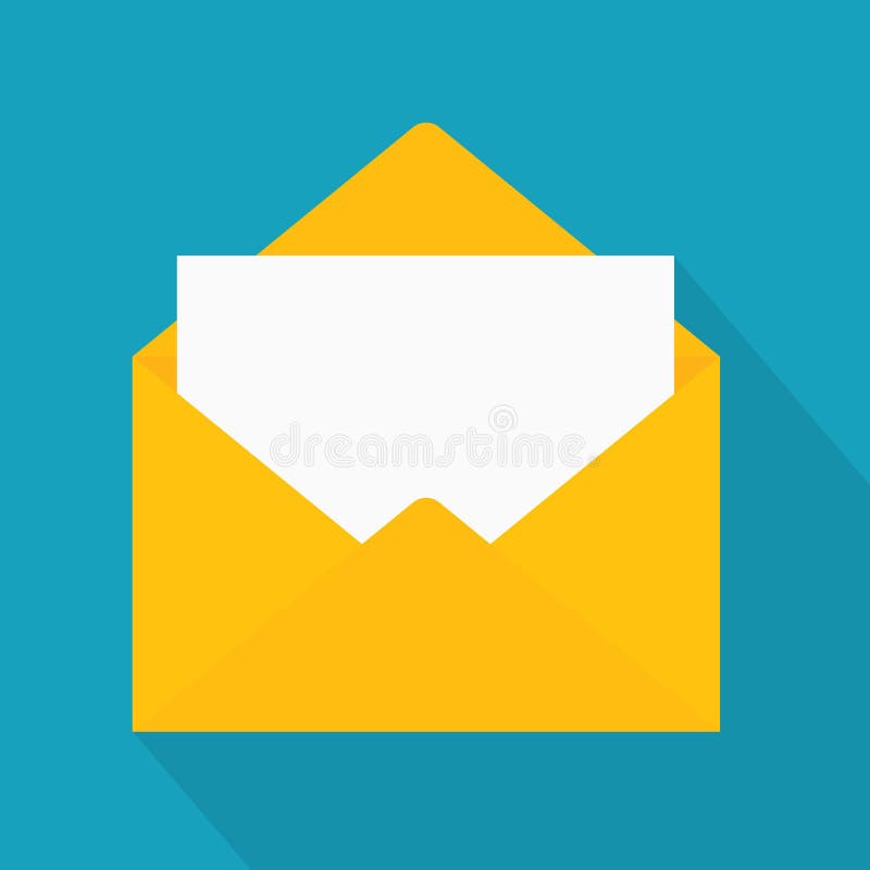 Yellow Envelope Icon. Vector Illustration Stock Illustration